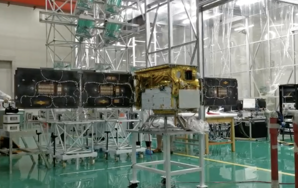The Lobster Eye X-ray Satellite undergoing final tests before launch.